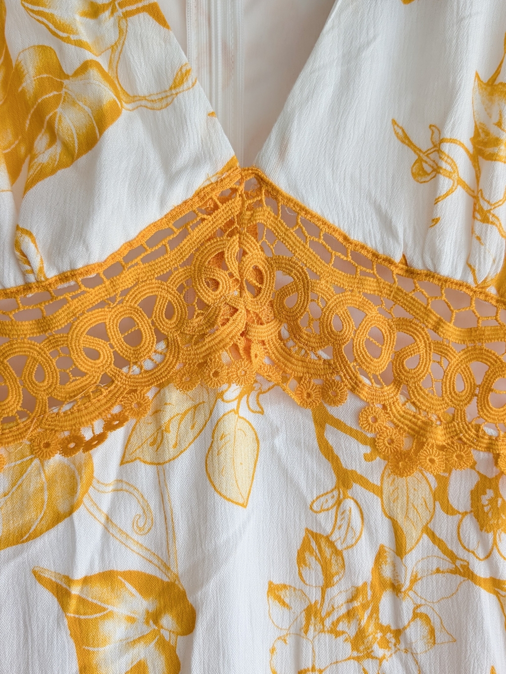 Lulu's White Maxi Dress with Yellow Floral Print - Picture 3 of 8